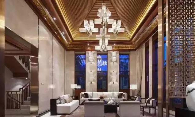 新中式客厅吊灯装修效果图